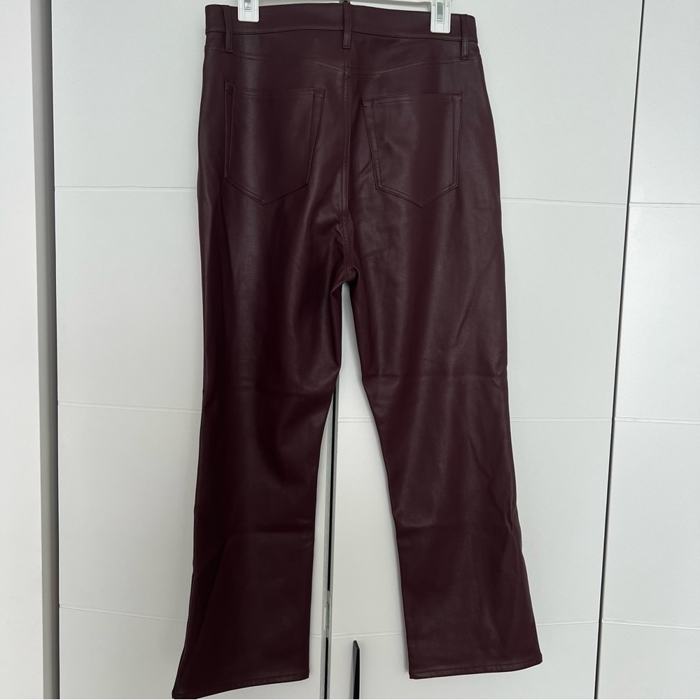 LOFT Burgundy Faux Leather Pants - Picture 2 of 4